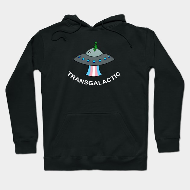 Transgalactic Trans Pride Alien Hoodie by MythicalPride